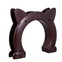 DIKACA Pet Interior Door Cat Portal Brown Built-in Kitty Pass Pet Supply Door for Cats and Small Dogs