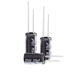 Cermant 100 Pcs 10UF Capacitor 5x11mm(0.2 x0.43in) 25v Electrolytic Capacitor Radial High Frequency Axial Electrolytic Polarized Capacitors Tube Amplifier(13X20mm(0.51x0.79in))