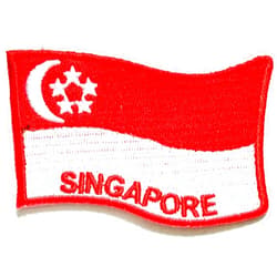 NiPitShop Country Flag Patch Nipitshop Patches Emblem National Country Singapore Flag Patch Singapore Flag Symbol Jacket T-Shirt Patch Sew Iron on Embroidered Sign Badge Costume
