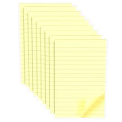 YEECOK 9 Pads Lined Sticky Notes 4x6 inch Post, Canary Yellow, Clean Removal, Self-Stick Pads, Large Sticky Notes Easily Used for Home, Office, School, 40 Sheets/Pad