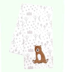 Bedtime Originals Sleepytime Bear White/Brown Soft Fleece Baby Blanket