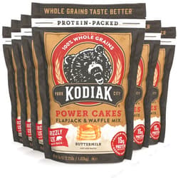 Kodiak Cakes Kodiak Grizzly Size Power Cakes Mix, Buttermilk, High Protein,100% Whole Grains (Pack of 6 Bags)