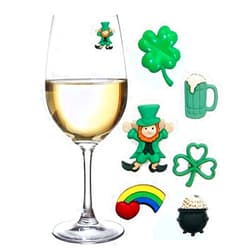 Simply Charmed St Patricks Day Magnetic Drink Markers and Wine Charms for Stemless Glasses Beer Mugs or Cocktails Fun Decorations for a Party or Irish Gift Set of 6
