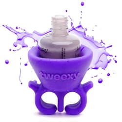 tweexy Wearable Nail Polish Holder Ring - Nail Polish Bottle Holder for Easy Application | Perfect for Fingernail Painting, Manicure & Pedicure | Nail Polish Accessories (Purple Crush)