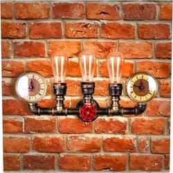 LMSOD 3 Lights Water Tube Wall Sconce, Retro Industrial Steampunk Wall Light Fixture in Antique Bronze