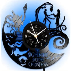 KingLive Jack Decor Night Light Wall Clocks, 12 Inch LED 7-Color Night Lamp Vinyl Record Clock, Cartoon Movie Theme Wall Decor Art, Vintage Aesthetics Room Decor Clock for Living Room