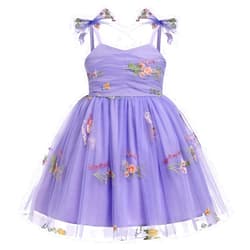 IBTOM CASTLE Toddler Baby Girl Birthday Dress Floral Sequin Tulle Tutu Dresses for Pageant Party Cake Smash Photoshoot