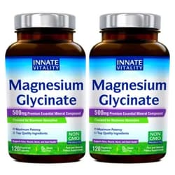 Innate Vitality Magnesium Glycinate 500mg per Capsule, 70mg Elemental Magnesium, 240 Vegetarian Capsules, Non-GMO & No Gluten, Supports Muscle, Nerve & Heart Health, 8-Month Supply Total