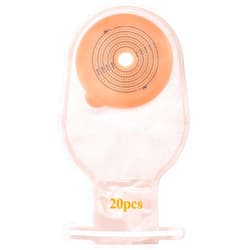 Eyourlife 20 PCS Colostomy Bags, Ostomy Bag Colostomy Supplies, One Piece Drainable Pouches with Clamp Closure for Ileostomy Stoma Care, Hydrocolloid & Non-Woven Border, Cut-to-Fit 15-65MM