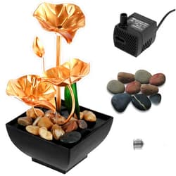 KTZCTPCA Indoor 4-Tier Cascading Bowl Fountain, Tabletop Waterfall with LED, Relaxation Meditation Fountain Rock Waterfall, Fountain Landscape Artistic Desk Fountains Flowing Water Ornaments (F)