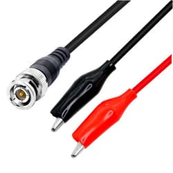 PNGKNYOCN 1.5 Feet BNC Q9 to Double Alligator Clip Test Cable Probe Leads Oscilloscope Test for Oscilloscope, Signal Generators, Video Surveillance (0.5M)