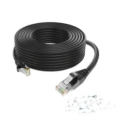 QNECS Cat6 Ethernet Cable with Clips 550 Mhz Ethernet Network Cable- Snagless High Speed Patch Internet Computer Cord- UTP CAT 6 Cable with RJ45 Connector for Home Office Servers [Black - 150 Ft]