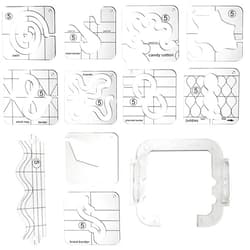 YICBOR Free Motion Quilting Template Set with Quilting Frame for Domestic Sewing Machine #FMQ Grip 5