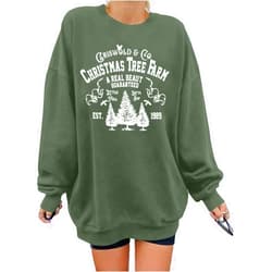 MNLYBABY Christmas Sweatshirt Women Oversized Merry and Bright Sequin Shirt Xmas Gift Sweaters Christmas Vacation Long Sleeve Tops