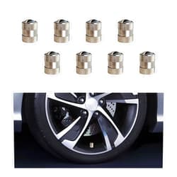 Ziciner 8 PCS Tire Valve Caps, Leakproof Car Metal Tire Valve Stem Covers with Rubber Seal Ring, Universal Vehicle Wheel Protection Accessories for Car SUV Truck Motorcycle (Number 7: 0.31×0.47inch)