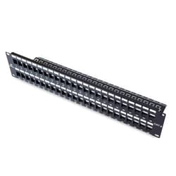 Cable Matters Rackmount or Wall Mount 2U 48 Port Keystone Patch Panel with Cable Management and Support Bar, 19-inch Blank Patch Panel for Keystone Jacks