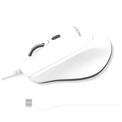 Macally USB C Mouse Wired - Comfortable and Precise - USB Type C Mouse for MacBook Pro/Air, iMac, Mac Mini/Pro, iPad - Plug and Play Apple USBC Mouse with Ambidextrous Body, Multiple DPI