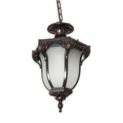 MADPIE Vintage Outdoor Pendant Light Waterproof Modern Farmhouse Exterior Hanging Porch Light with Adjustable Chain Frosted Glass Pendant Lamp for House Patio Garage Entryway (Color : Black, Size : 23CM)