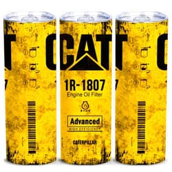 ATHAND Unique Gifts For Men - Alfaro Yellow CAT 1R 1807 Engine Oil Filter Skinny Tumbler with Lid, Stainless Steel Double Wall Cups, Insulated Travel Coffee Mug