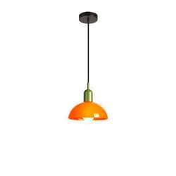 HNSSSIHG Pendent Lamp Nordic Home Creative Mid Century Pendant Light Orange Glass Kitchen Island Vintage Green Glass Pendant Lamp Dome Shade Adjustable Hanging Ceiling Lamp for Dining Room Bedroom Farmhouse(Or