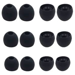 JNSA 6 Pairs Medium Size Silicone Eartips Eargels Earpads Ear Tips Gels Bud Compatible with S0NY WF 1000XM4 / 1000XM3 (Fit in The Charge Case) and Most in-Ear Headphones,M Size,Black S6PM