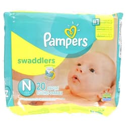 Pampers Swaddlers Diapers, Newborn (Up to 10 lbs.), 20 Count