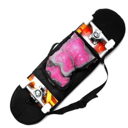 SquEqu Skateboard Bag Backpack 31'' Slim Foldable Nylon Skate Board Carry Bags with Gloves Pouch Portable Longboard Handy Storage Organizer with Adjustable Strap for Travel Outdoor Skating Skateboards