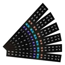 Frienda 6 Pieces Horizontal Stick On Thermometer Strip Horizontal Thermometer Stickers Digital Temperature Display for Fermenting, Brewing, Wine, Beer, Kombucha Aquariums, 64-93°F (18-34°C) Adhesive Sticker