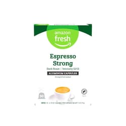 Amazon Fresh Espresso Strong Dark Roast Aluminum Capsules, Compatible with Nespresso Original Brewers, Intensity 12/13, 50 Count (5 Packs of 10)