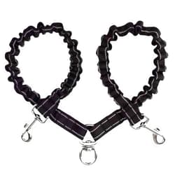 JSYPWEIJIE Two Dog Leash Splitter Tangle Free Double Dog Leash Connector - Adjustable Attachment Comfortable Shock Absorbing Reflective Bungee Dog Double Leash Dual Walking Training for Small or Large Dogs