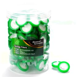 Biomed Scientific Syringe Filter PES(Polyethersulfone) 25mm Diameter 0.45um Pore Size Non Sterile 100/pk