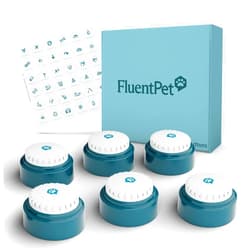FluentPet Speak Up Button 6 Pack with Clearer Upward-Facing Sound- 6 Recordable Buttons with Batteries Included & Premium Audio for Dogs & Cats | Easy-to-Press Training Dog Buttons for Communication