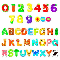 SpriteGru Magnetic Uppercase Letters and Numbers, Educational Learning Tool for Kids Word Recognition 39 Pieces Magnets Include 26 Colorful Alphabet Letters, 10 Numbers and 3 Symbols,Toddlers 3 4 5 Years Old