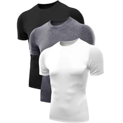 NELEUS Men's 3 Pack Athletic Compression Base Layer Workout Shirt