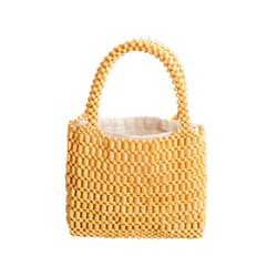 CerfoParlen Small Tote Bag Wooden Bead Bag Woven Handbag Clutch Purses for Women