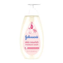 Johnson's Baby Skin Nourish Baby Moisture Wash + Coconut & Honeysuckle Scents Cleanses & Leaves Skin Moisturized, Hypoallergenic Body Wash, Baby Bath Essential, Sulfate-Free, 20.3 fl. oz
