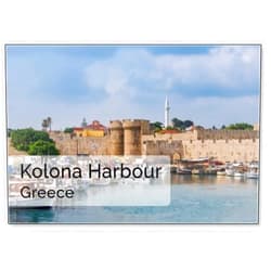 Photomagnet Kolona Harbour, Medieval Old Town, Rhodes City, Rhodes Island, Dodecanese, Fridge Magnet