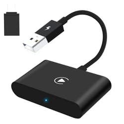CPCGER Wireless Carplay Adapter 2024 Upgrade Apple Carplay Wireless Adapter Convert Wired to Wireless CarPlay Dongle Plug & Play Fit for Cars with Factory CarPlay Function