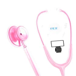 MDF Instruments, Acoustica Lightweight Stethoscope for Doctors, Nurses, Students, Home Health Use, Adult, Dual Head, Pink Tube, Pink Pinkore Chestpiece-Headset, MDF747XPPO01