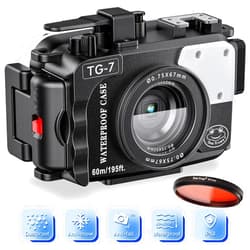 Sea frogs Waterproof Camera Housing Compatible with Olympus TG-7 IPX8 60m/196ft Maximum Diving Depth Underwater Camera Case for Diving, Surfing, Rowing, Skiing (Black)