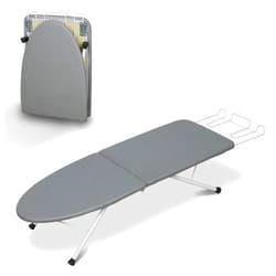 ZOES HOMEWARE Tabletop Ironing Board,Portable Iron Board with Iron Rest, Foldable Small Ironing Board with Heat Resistant Cover and 100% Cotton Pad, 31.5
