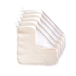 Evriholder Paradiso Soft-Weave Terry Wash Cloths for Face and Body, Dual-Sided Gentle Cleansing and Exfoliating Washcloths, Machine Wash, White, 5 Count