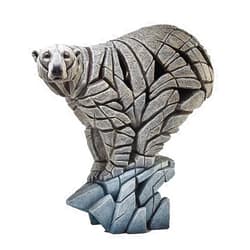 Enesco Edge Sculpture Polar Bear Standing Animal Figurine, 15.24 Inch, White and Black