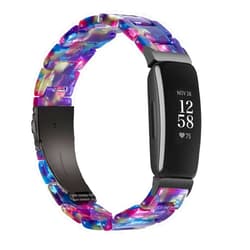 Wongeto Compatible with Fitbit Inspire 2 & Inspire/Inspire HR Bands for Women Resin Wristband Strap Bands for Fitbit Inspire accssorises (Purple Green)