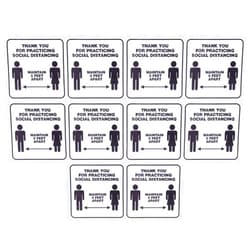 QWUUYEC Floor Distancing Signs Marker Decal, 2 Set Floor Sticker, 7.1x7.1 Inch, PVC Material - Waterproof Durable Design, Easy Installation for Malls and Public Areas