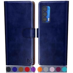 SUANPOT for Motorola Moto Edge 5G UW/Edge 2021 Wallet case 【RFID Blocking】 Credit Card Holder, Flip Folio Book PU Leather Phone case Shockproof Cover Women Men for Moto Edge 5G UW/Edge 2021 case(Blue)