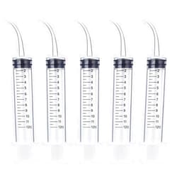 HiMo Wisdom Teeth Syringe, 5 Pack Irrigation Dental Syringes with Measure Scale & Curved Tip for Dental Care Liquid Oral Tonsil Stone
