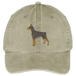 Trendy Apparel Shop Doberman Embroidered Dog Theme Low Profile Dad Hat Cotton Cap