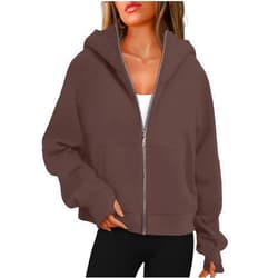 Generic Hoodies for Women Zip Up Hoodies Y2K Oversized Sweatshirts Teen Girl Fall Casual Jackets with Pockets 2024
