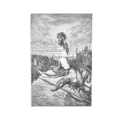TIANJIAX Made in USA David Slays Goliath Gustave Dore Bible Scene Romanticism Art Print Poster Wall Art Canvas Art And Wall Art Picture Print Modern Family Bedroom Decors Unframe 08x12inch(20x30cm)